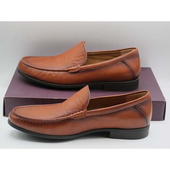 Johnston Murphy Men's 10M Hawkins Venetian Glove Leather Loafer Cognac Sheepskin - Picture 6 of 14